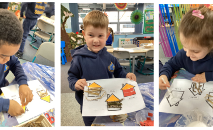 Image of Creating the Three Little Pigs' houses using different materials